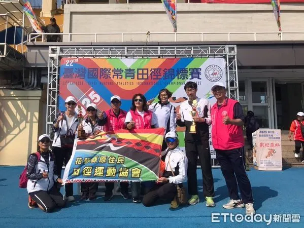 ▲▼花蓮縣原住民田徑運動協會及花蓮縣常青田徑協會參加常青田徑錦標賽，共奪得85面獎牌。（圖／花蓮縣政府提供，下同）