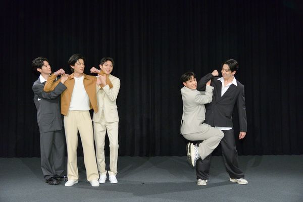 ▲幸卓輝、林輝瑝、紀成澔、葛兆恩、夏和熙出席《對立而已》首映會。（圖／三立提供）