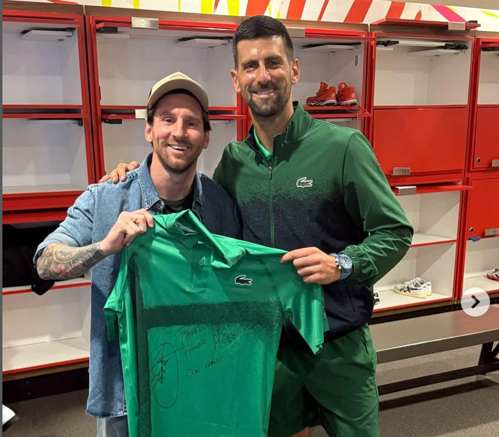 ▲▼體壇兩位傳奇喬科維奇與梅西相見歡。（圖／翻攝自IG／djokernole）