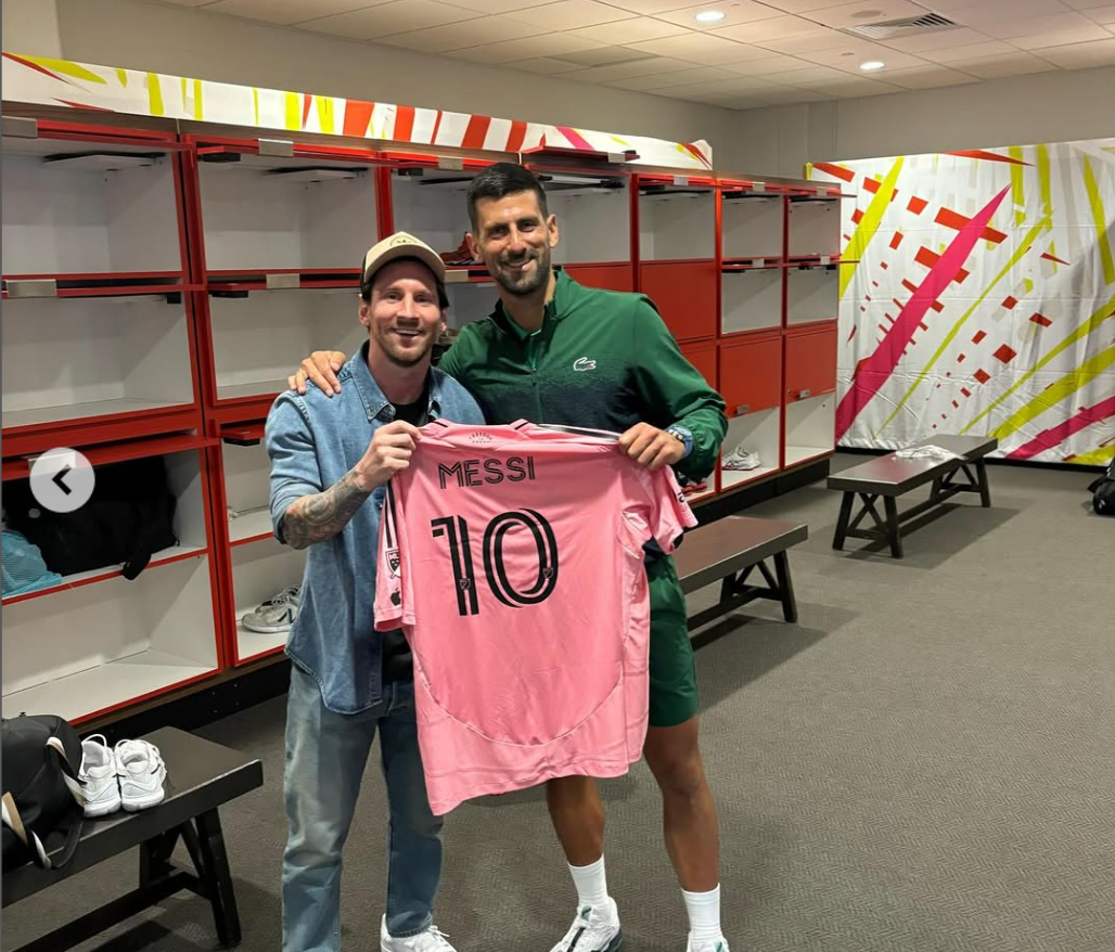 ▲▼體壇兩位傳奇喬科維奇與梅西相見歡。（圖／翻攝自IG／djokernole）