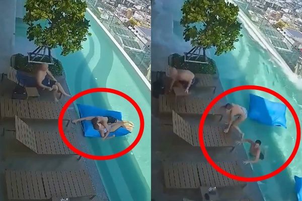 ▲▼高空無邊際泳池遇強震！　情侶差26秒險「被巨浪甩出墜樓」。（圖／翻攝自X）