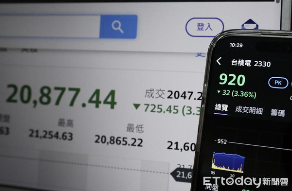 ▲▼ 台北股市 暴跌 一度下跌700多點 台積電跌超過30塊 。（圖／記者屠惠剛攝）