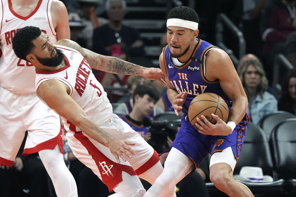 ▲▼太陽慘輸給火箭，頭牌杜蘭特還嚴重扭傷，布克喊話要每個人挺身而出。（圖／達志影像／美聯社）