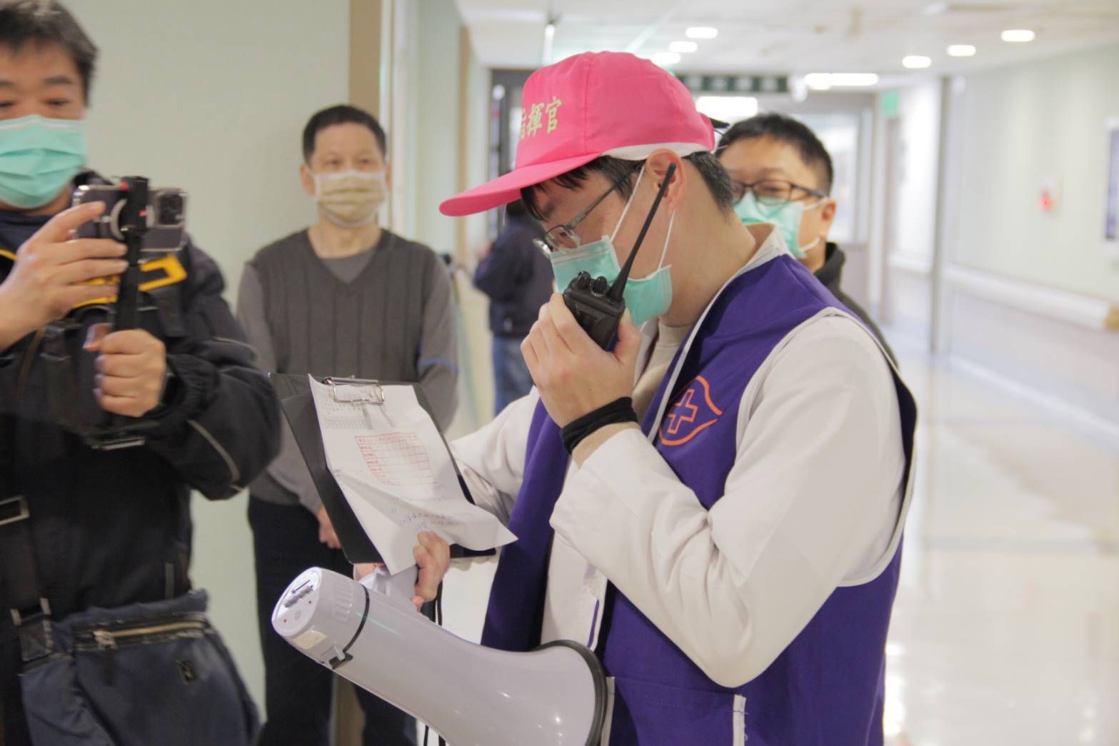 ▲基隆醫院火災自救疏散示範演練。（圖／記者郭世賢翻攝）