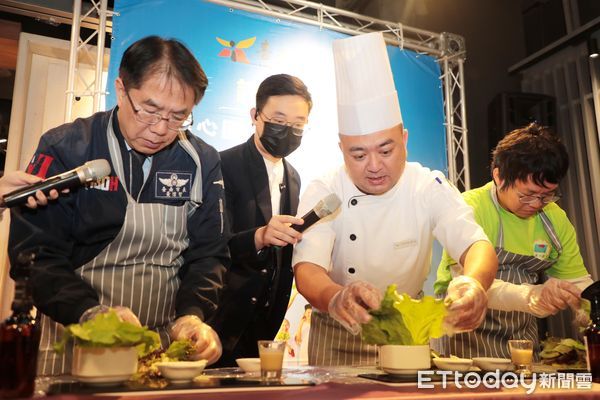 ▲台南市政府攜手饗賓集團共同推廣蓮心園庇護農藝工場生產的蔬菜箱，市長黃偉哲市長強力推薦身心障礙朋友以自然農法栽種出的優質蔬果。（圖／記者林東良翻攝，下同）