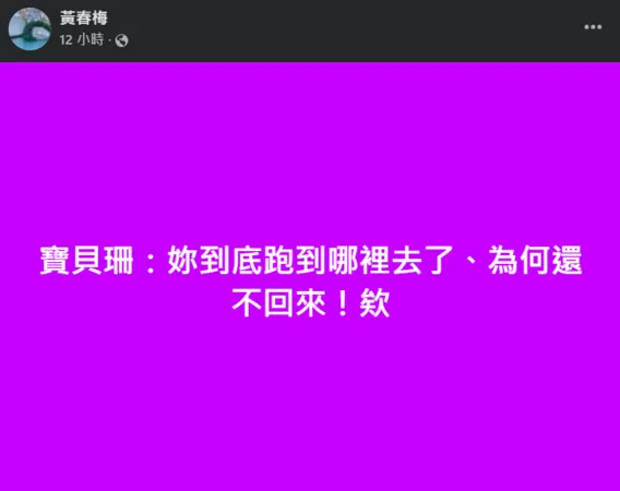 ▲▼S媽。（圖／翻攝自Facebook／黃春梅）