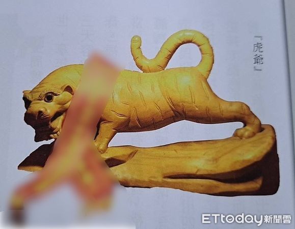 ▲文山區興安宮廟內虎爺遭鄭男竊取並彩繪上色。（圖／記者張君豪翻攝）