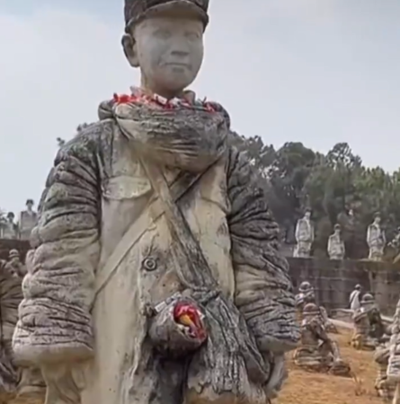 ▲▼夫妻備孕無果竟到烈士陵園求子。（圖／翻攝自微博／瀟湘晨報）