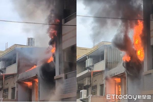 ▲▼ 高雄市前鎮區瑞隆路一棟透天厝今天下午發生火警。（圖／民眾提供）