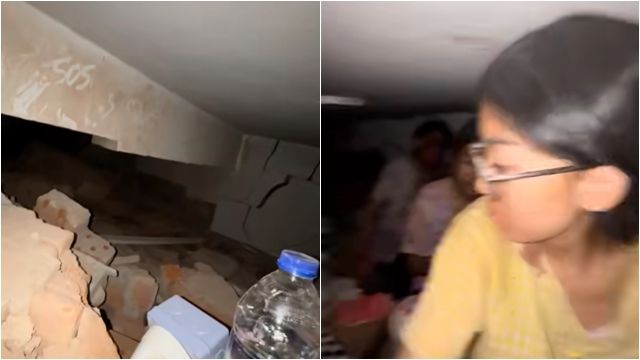 ▲▼祖孫3人受困廢墟！少女敲金屬呼喊　被讚「教科書等級」自救。（圖／翻攝臉書）