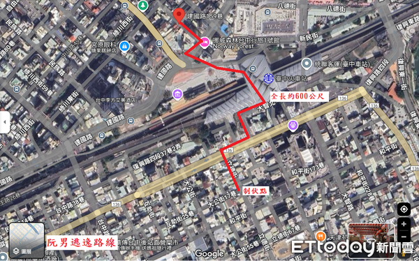 ▲▼逾期移工赤腳狂奔600公尺，衝車站，鑽小巷，最後難敵警民聯手落網。（圖／民眾提供，下同）