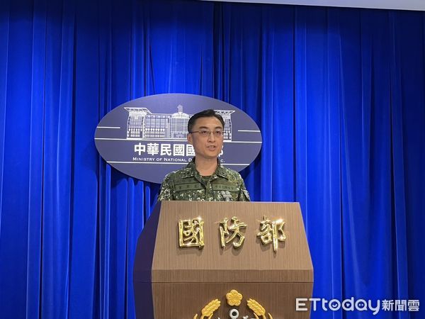▲▼國防部召開記者會，說明「國軍針對中共聯合演訓應處作為」，作計室聯合作戰計畫處處長董冀星少將出席。（圖／記者陶本和攝）
