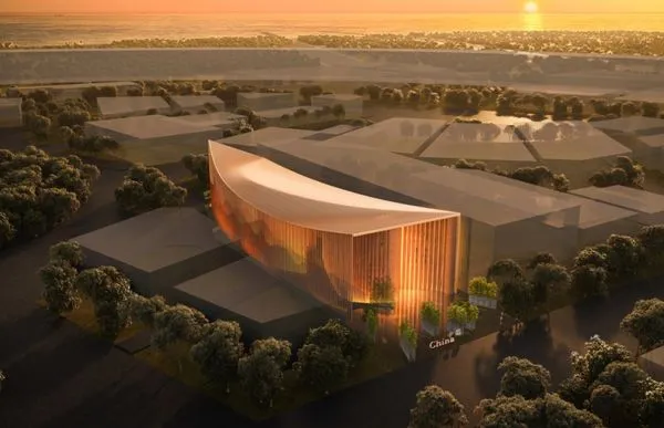 ▲▼大阪世博會中國館外觀。（圖／翻攝自微博）