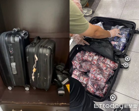 ▲哥發現弟帶不明行李箱回家　全程錄影「原封送警局」赫見千包毒品。（圖／記者許權毅翻攝）
