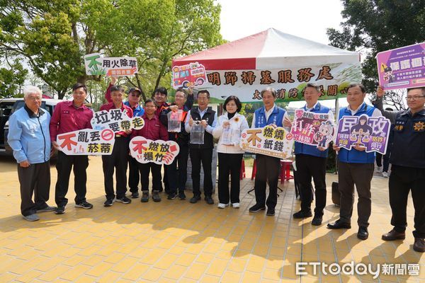 ▲清明節連假首日，雲林縣長張麗善率縣府團隊視察大埤等4鄉鎮公墓、納骨塔。（圖／記者游瓊華翻攝）