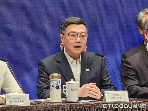 ▲▼行政院長卓榮泰出席「因應美國關稅 我國出口供應鏈支持方案」記者會。（圖／記者陳家祥攝）