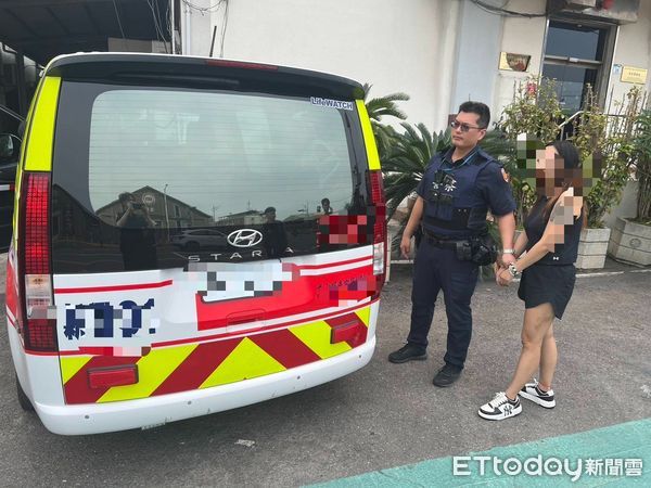 ▲高雄女偷開救護車遭逮捕。（圖／記者許宥孺翻攝）