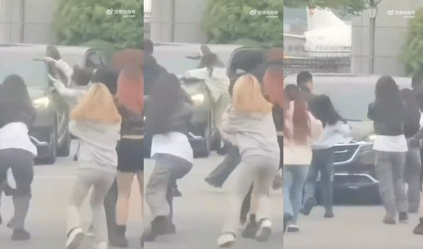 ▲▼女粉撞車。（圖／翻攝自微博）