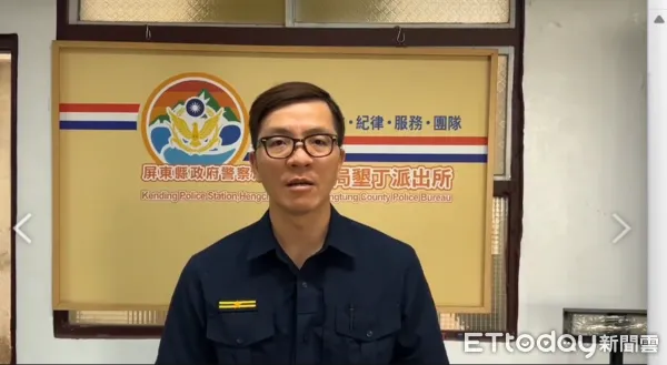 ▲恆春分局墾丁派出所所長林延諭說明推擠過程             。（圖／記者陳崑福翻攝）