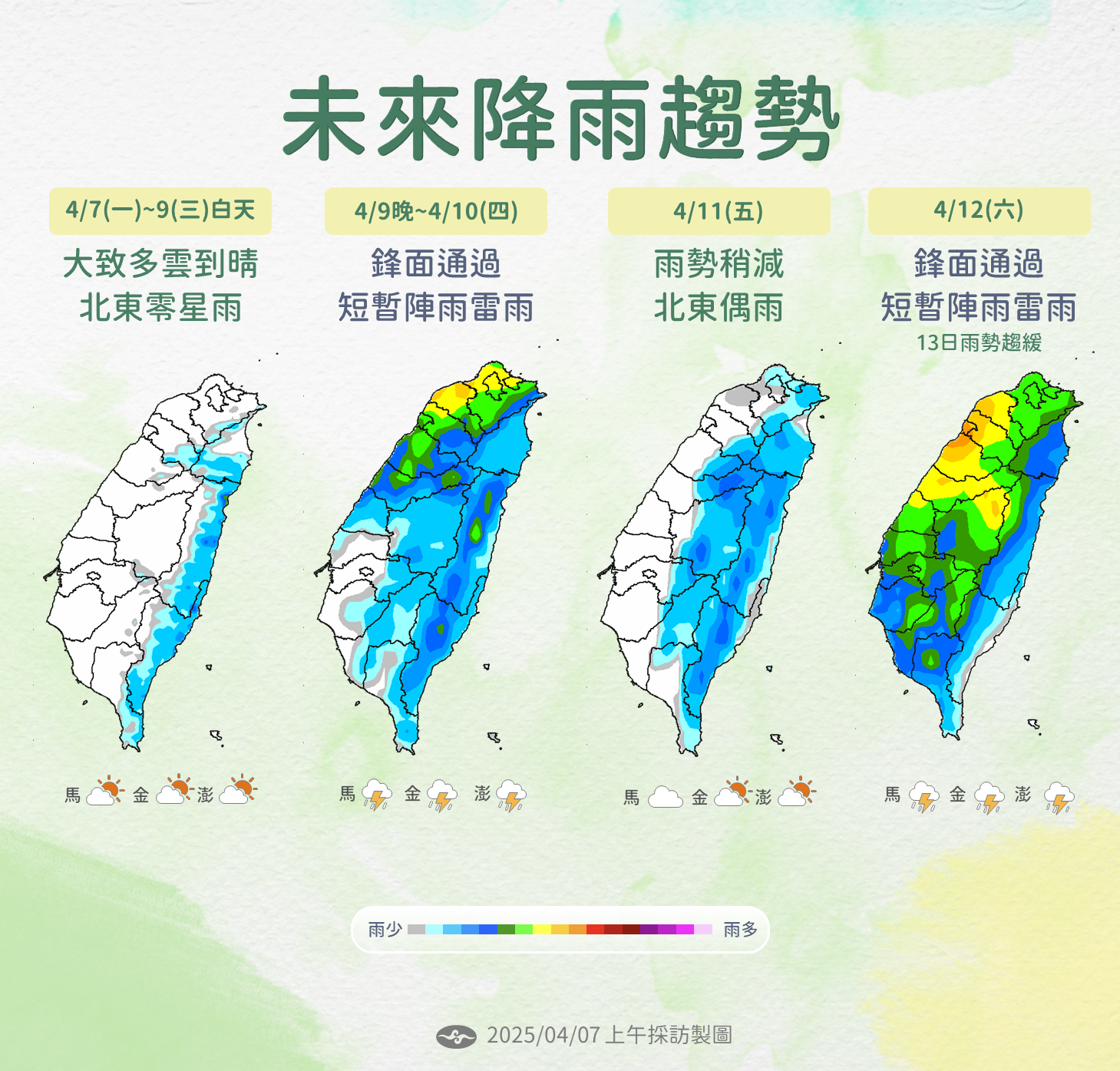 ▲▼未來一周天氣趨勢圖。（圖／氣象署提供）