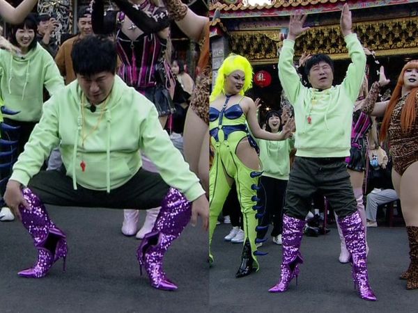 ▲▼胡瓜（中）跟灣島皇后一同熱舞。（圖／民視提供）