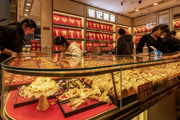 ▲深圳水貝黃金市場,黃金,金價。（圖／CFP）