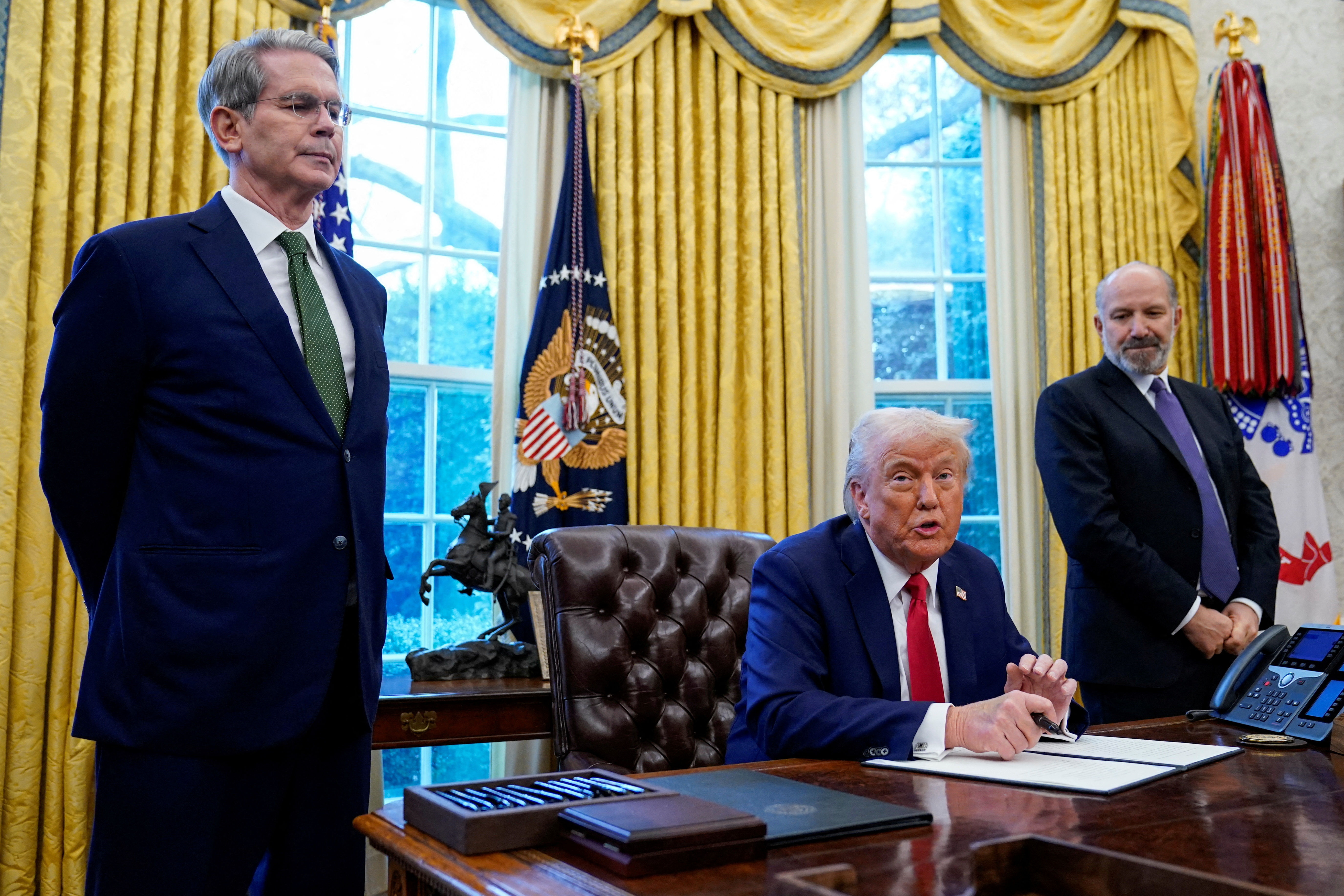 ▲▼ 美國財政部長貝森特（Scott Bessent）總統川普。（圖／路透）