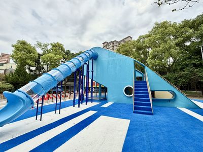 板橋重慶公園「大鯨魚遊戲場」今啟用 打造全齡休憩空間