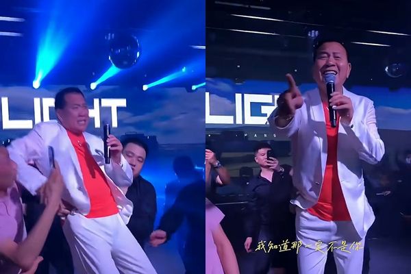 ▲萬梓良唱歌時踉蹌的影片引發擔憂。（圖／翻攝自小紅書）
