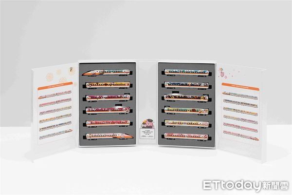 ▲▼台灣高鐵「T-Shopping高鐵線上購」鐵道迷必收的彩繪列車模型12輛組。（圖／台灣高鐵提供）