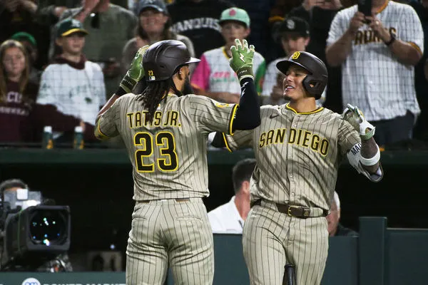 ▲▼小塔提斯（Fernando Tatis Jr.）與馬查多（Manny Machado）。（圖／路透）