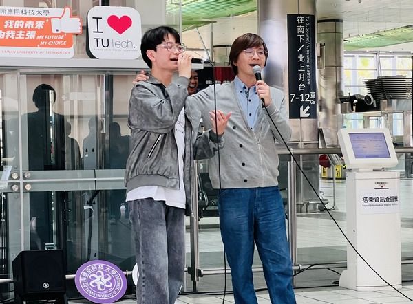 ▲台南應用科大學子高鐵桃園站熱舞