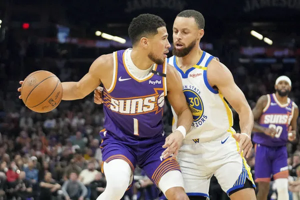 ▲▼勇士柯瑞、太陽布克。（圖／達志影像／美聯社）