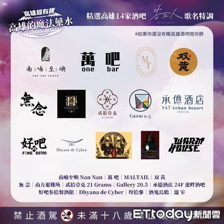 ▲▼告五人週六登上高雄世運開唱，14酒吧以歌曲為靈感，推出同名調酒。（圖／記者許宥孺翻攝）