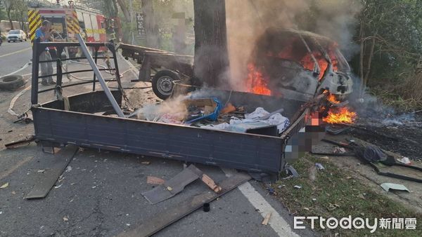 ▲▼嘉義縣竹崎鄉166縣道4月7日發生一起嚴重車禍             。（圖／記者翁伊森翻攝）