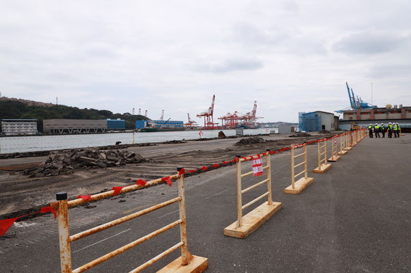 ▲東5碼頭目前改建施工中。（圖／港務公司提供）
