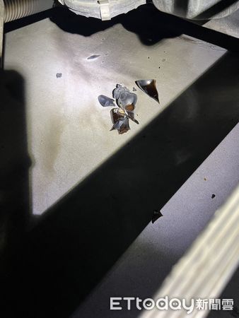 ▲嫌犯丟擲汽油彈，現場遺留碎玻璃             。（圖／記者吳奕靖翻攝）