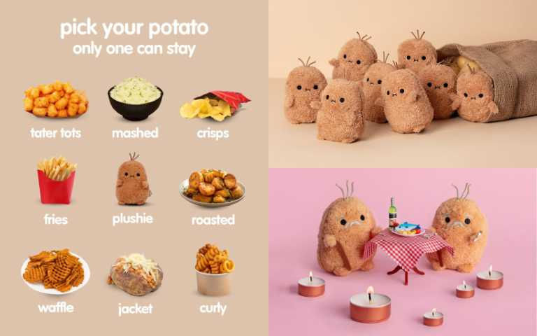 不輸Jellycat，英國爆紅的「馬鈴薯家族」也超萌！Noodoll創辦人是台灣女生，難怪有「鳳梨酥馬鈴薯」