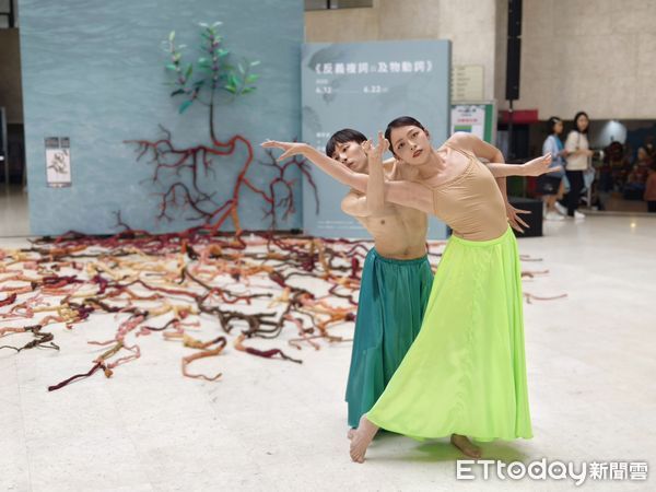 ▲廢材變身水蓑衣實踐永續行動，台中文化局攜手特教生共創藝術。（圖／記者游瓊華翻攝）