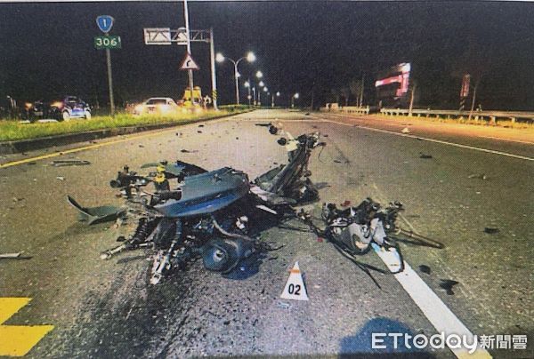 ▲台1線306公里台南市官田段4月12日晚上發生1起肇事逃逸死亡車禍，造成1名女移工死亡，另2名移工受傷，涉嫌肇事逃逸的25歲吳姓男子向警方投案。（圖／記者林東良翻攝，下同）