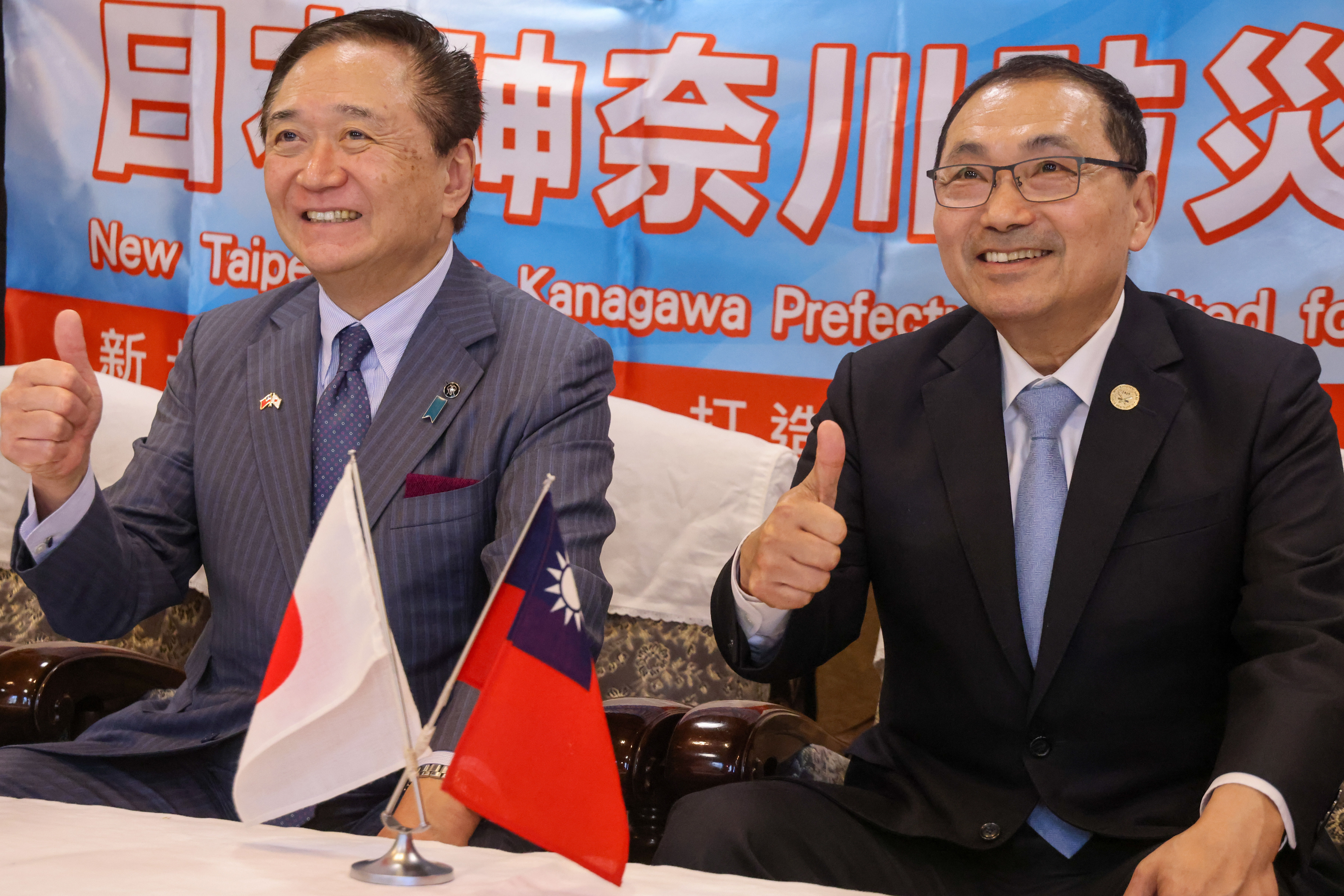 ▲侯友宜拜會神奈川黑岩知事。（圖／新北市新聞局提供）