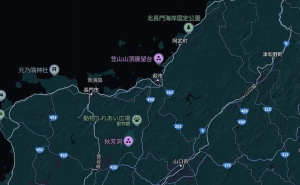 ▲▼日本山口縣山區2個月地震1300次　專家觀測「震源變淺」：不尋常。（圖／翻攝Google地圖）