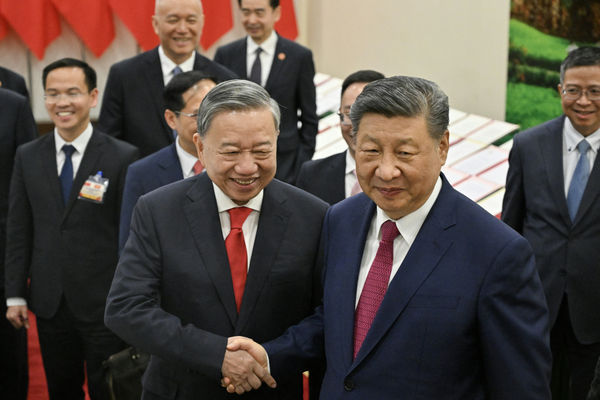 ▲▼習近平會晤越共總書記蘇林　 籲共同反對「單邊霸凌」。（圖／路透）