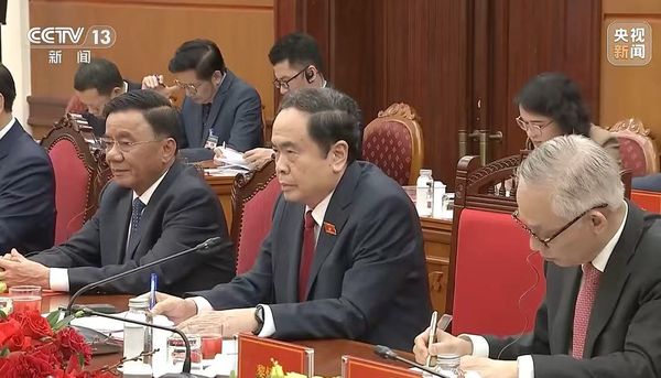 ▲▼ 習近平也會見越南國會主席陳青敏            。（圖／翻攝 央視）