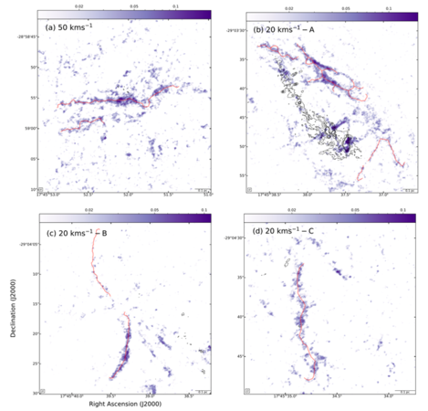 ▲▼上海交通大學科學家在銀心分子區發現形似「太空龍捲風」的細長絲狀結構。（圖／翻攝自上海交通大學官網）