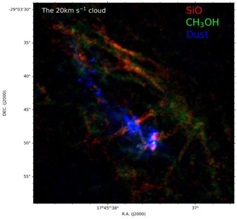 ▲▼上海交通大學科學家在銀心分子區發現形似「太空龍捲風」的細長絲狀結構。（圖／翻攝自上海交通大學官網）
