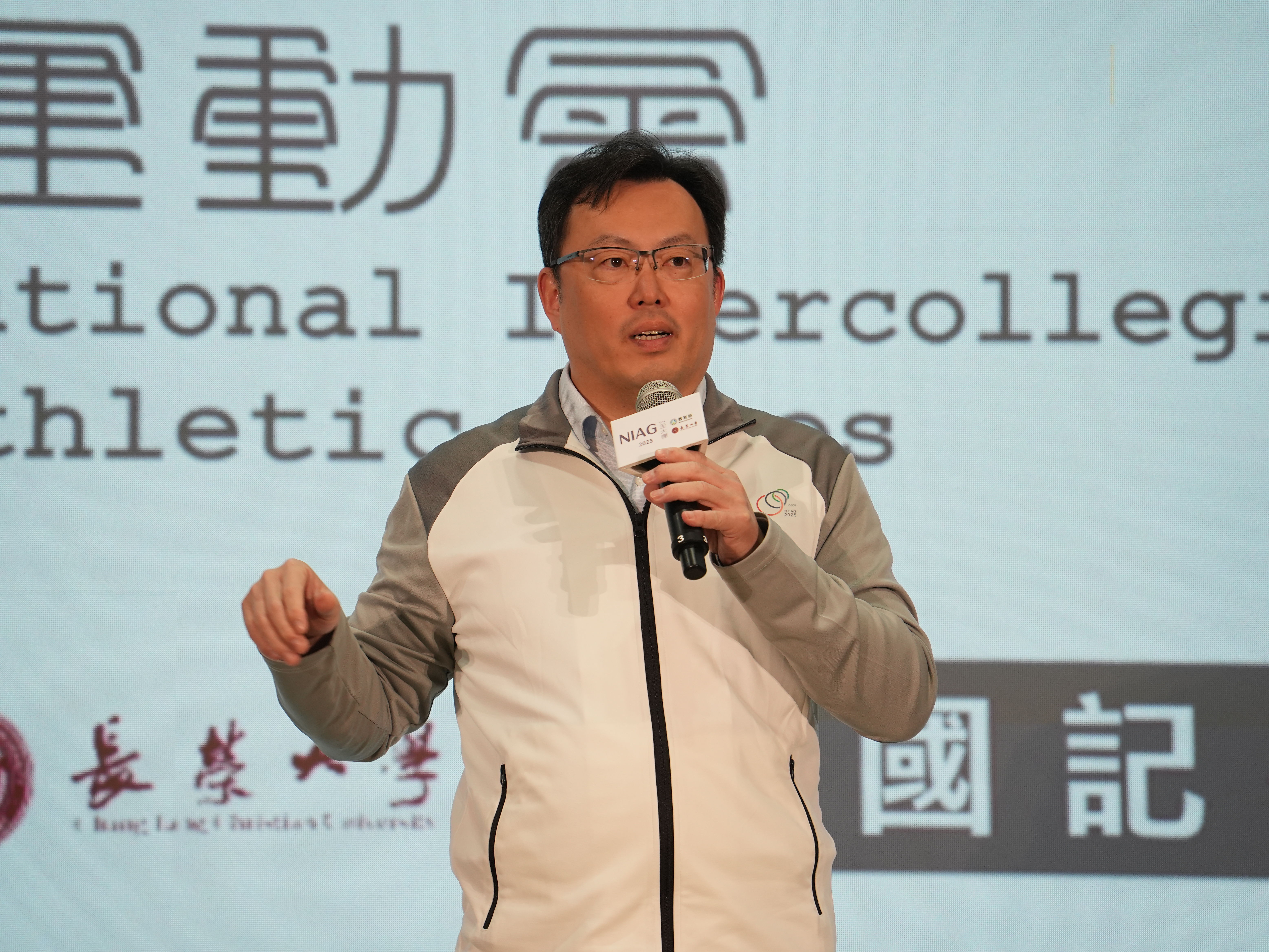 ▲114年全大運在台南、體育署長鄭世忠、統一獅林安可。（圖／長榮大學114全大運執辦提供）