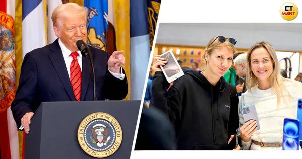 美國總統川普的關稅政策，目標之一是要讓蘋果手機在美國製造。（圖／新華社、Apple提供）