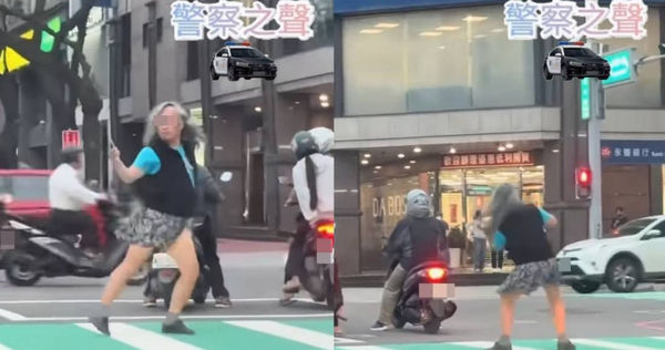 來自新竹尖石鄉的藝術家林世偉、目前也是抖音網紅，近日突然在一處路口的斑馬線上忘我熱舞，引發討論。（圖／翻攝自臉書／警察之聲）