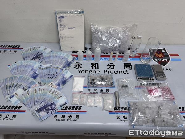 ▲▼永和警荷槍實彈衝進摩鐵逮人，起獲大批毒品及現金             。（圖／記者陳以昇翻攝）